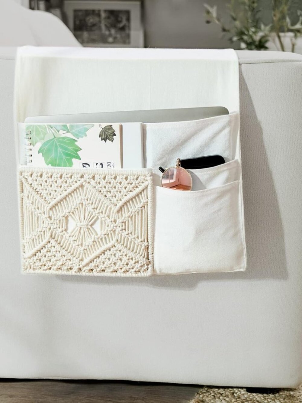 Boho Macrame Couch/Bedside Caddy